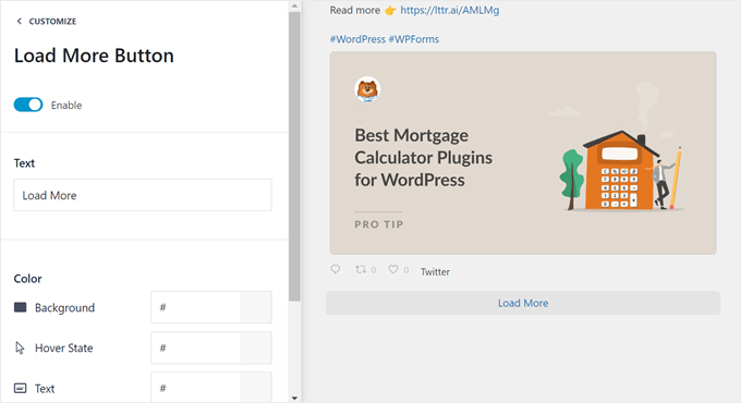 Personalizando el Botón de Cargar Más del Feed de Twitter en Smash Balloon Personalizando el Botón de Cargar Más del Feed de Twitter en Smash Balloon