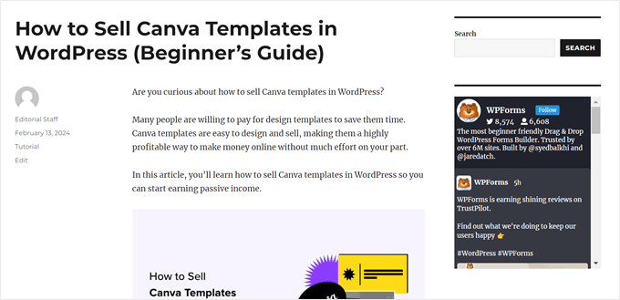 Ejemplo del widget de Feed de Twitter hecho con Smash Balloon Ejemplo del widget de Feed de Twitter hecho con Smash Balloon