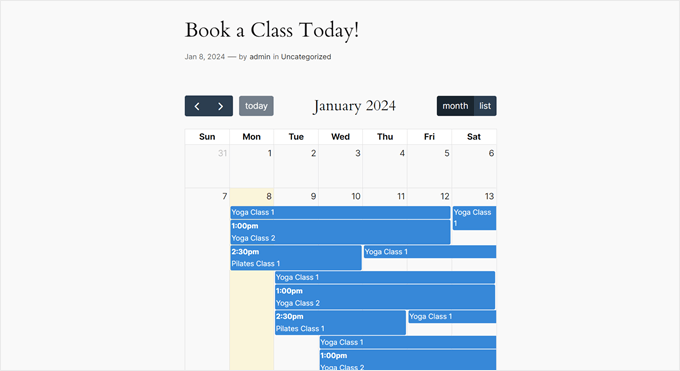 An example of a Google Calendar, embedded in a WordPress website An example of a Google Calendar, embedded in a WordPress website