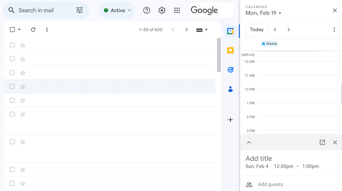 Sending a meeting invite from the Gmail user interface Sending a meeting invite from the Gmail user interface