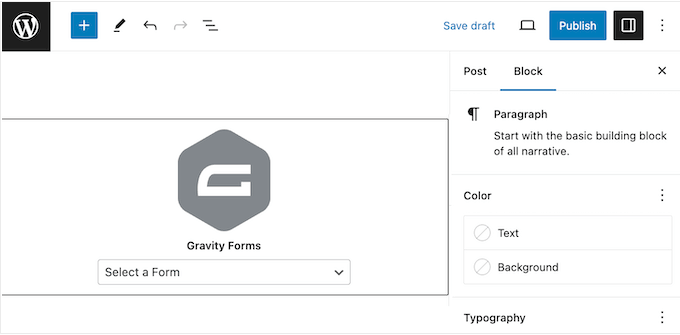 Gravity Formsブロック Gravity Formsブロック