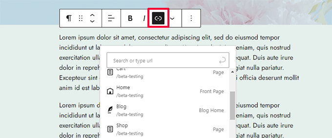 Pictograme de control al linkurilor