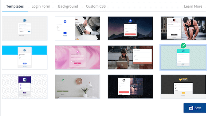 Agregar una plantilla prefabricada a tu página de inicio de sesión de WordPress
