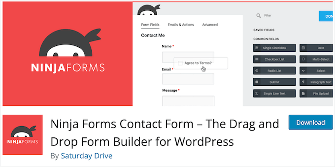 The Ninja Forms WordPress plugin The Ninja Forms WordPress plugin