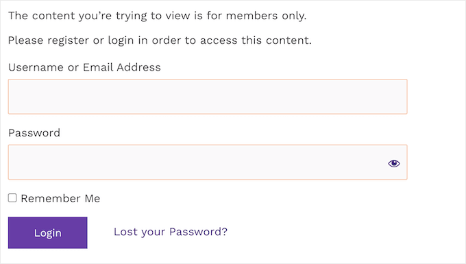 Un ejemplo de contenido restringido, creado con WishList Member