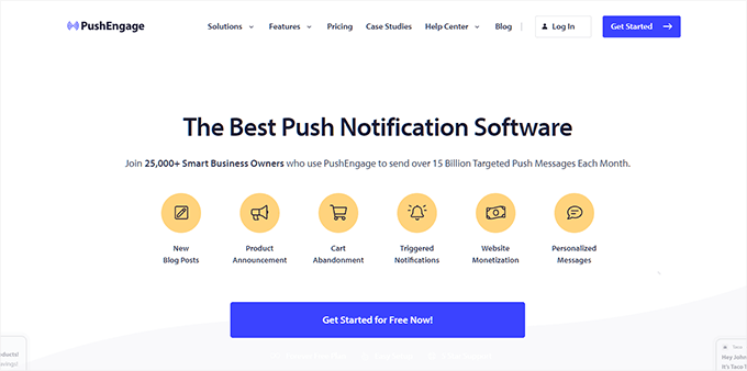 PushEngage website PushEngage website