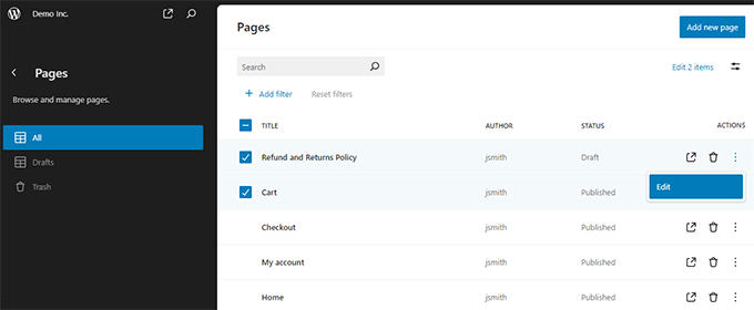 Vista Pagine Vista Pagine