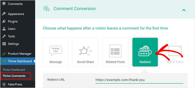 Redirecting commenters to a custom page with Thrive Comments Redirecting commenters to a custom page with Thrive Comments