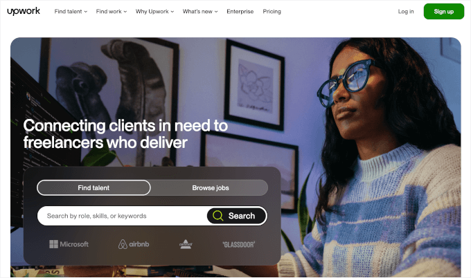 Upwork's homepage Upwork's homepage