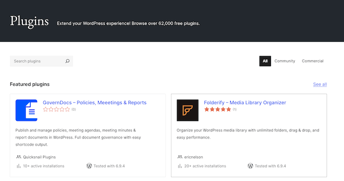 The official WordPress plugin repository The official WordPress plugin repository