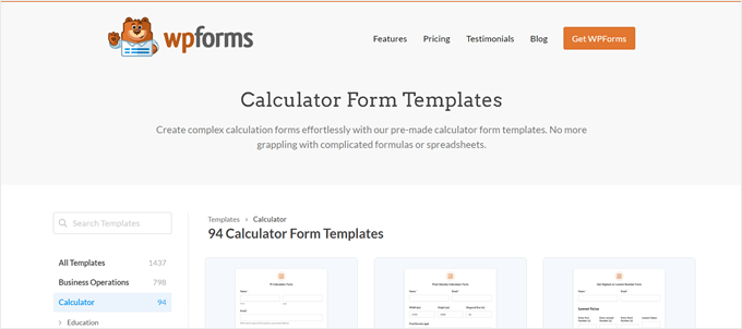 WPForms calculator form templates WPForms calculator form templates