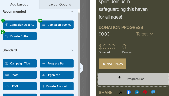 Charitable drag and drop editor Charitable drag and drop editor