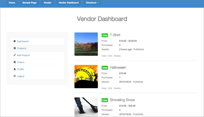 EDD Vendor dashboard EDD Vendor dashboard