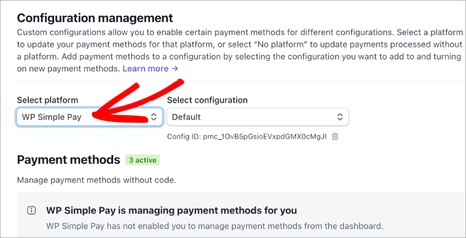 Select Platform in Stripe as WP Simple Pay Select Platform in Stripe as WP Simple Pay