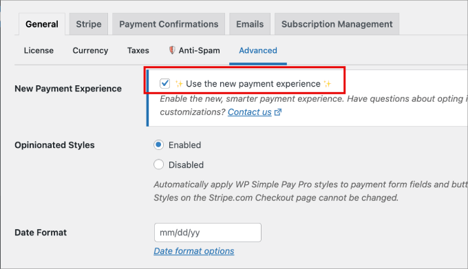 Use new payment experience Use new payment experience