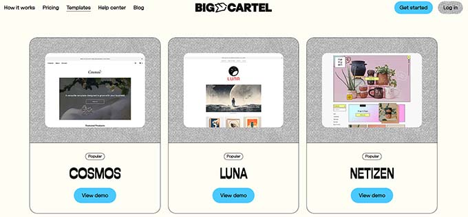 Big Cartel templates