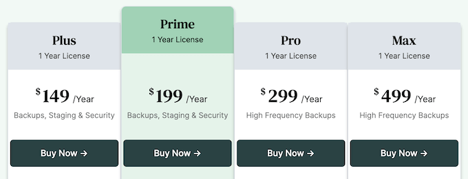 BlogVault's pricing and plans BlogVault's pricing and plans