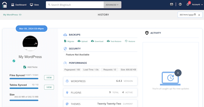 Restoring a WordPress backup Restoring a WordPress backup