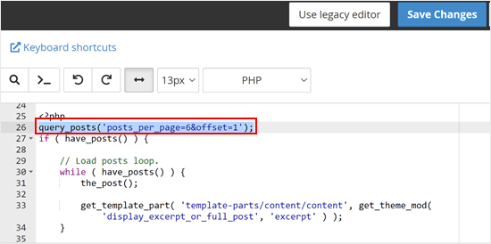 Adicionando código para excluir a última postagem no gerenciador de arquivos da Bluehost
