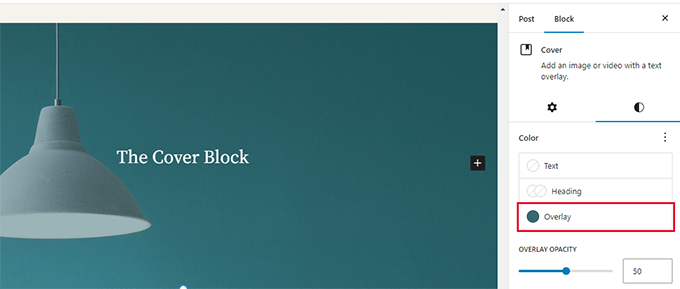 Suprapunere inteligentă de culori pentru blocul de copertă