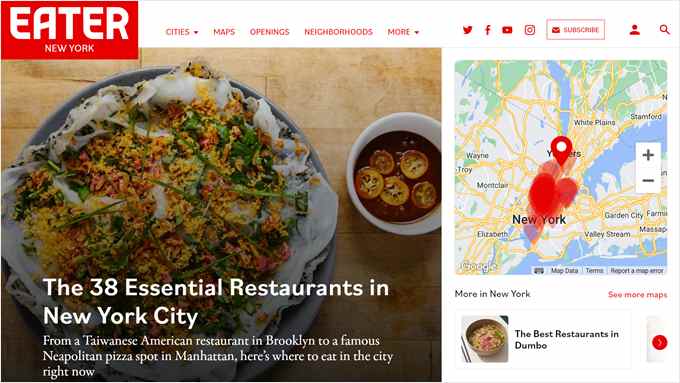 Exemplo de um artigo de guia de cidade que ajuda com SEO local Exemplo de um artigo de guia de cidade que ajuda com SEO local