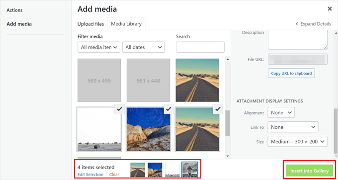 Selecting images to add in Envira Gallery Selecting images to add in Envira Gallery