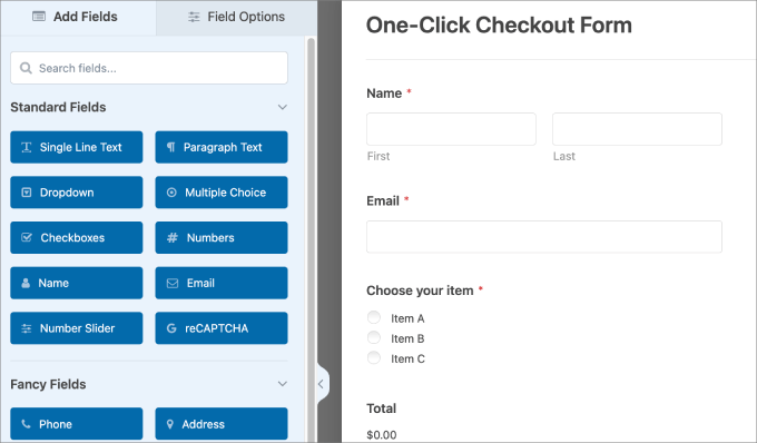 one-click-checkout form drag and drop editor one-click-checkout form drag and drop editor