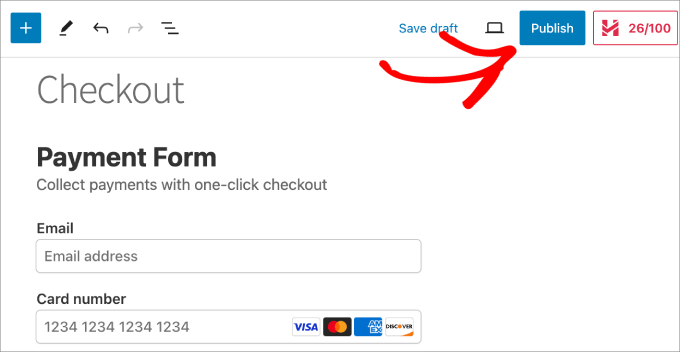 publish checkout form publish checkout form