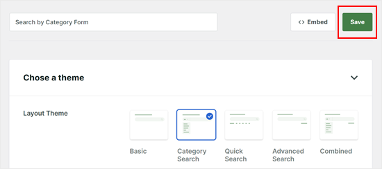 Salvarea formularului SearchWP Salvarea formularului SearchWP