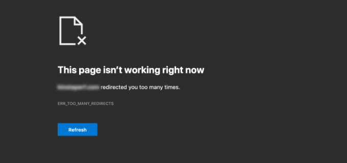Too many redirects error Too many redirects error