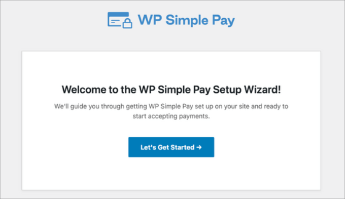 WP Simple Pay setup wizard WP Simple Pay setup wizard