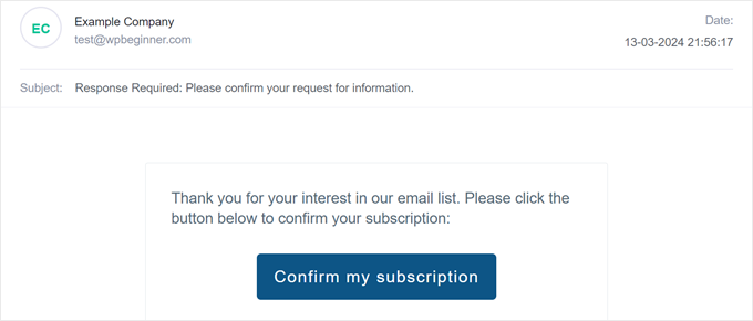 Testando a conexão AWeber do WPForms