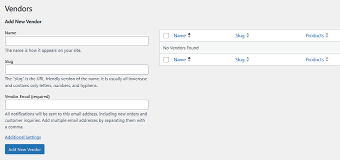 Add a vendor Add a vendor