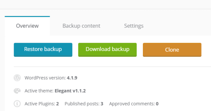 Clonazione del tuo blog o sito web WordPress utilizzando ManageWP