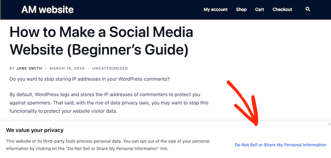CookieYes kullanılarak oluşturulmuş bir çerez onay banner'ı örneği