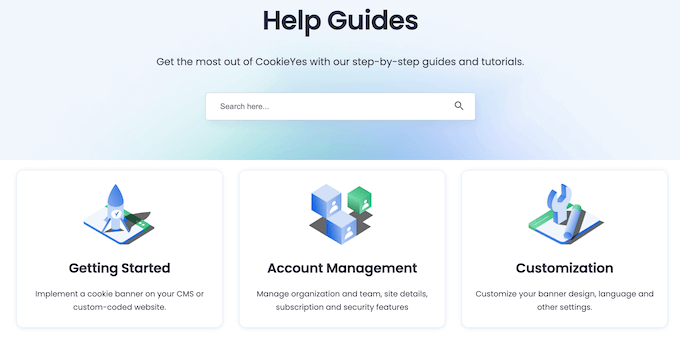 CookieYes çevrimiçi belgeleri