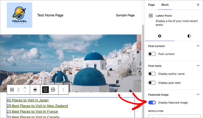 exibir imagens destacadas