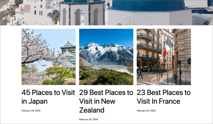 imagens em destaque aparecendo no blog