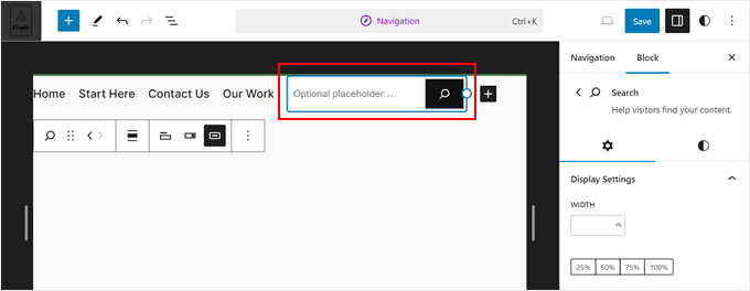 Adding a placeholder text in the search bar with Full Site Editor Adding a placeholder text in the search bar with Full Site Editor