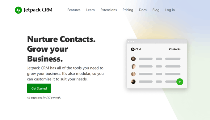 Jetpack CRMのホームページ