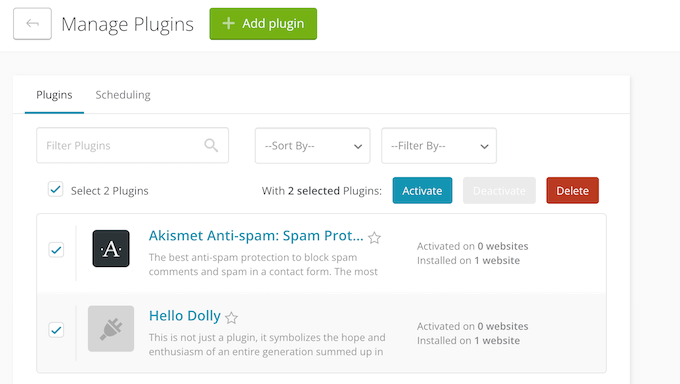 Come gestire i plugin di WordPress su più siti web