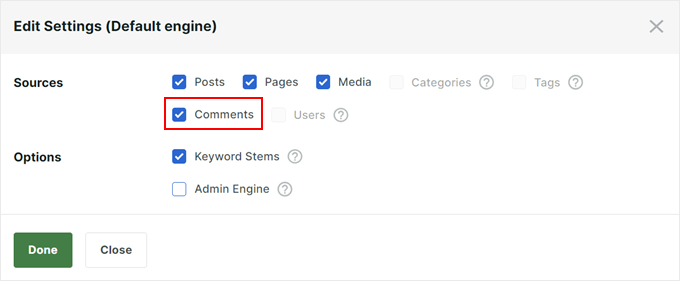 Including comments in the SearchWP search engine Including comments in the SearchWP search engine
