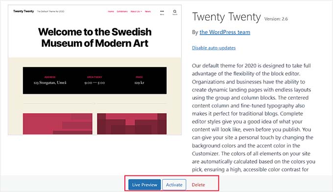 Click the Delete link Click the Delete link