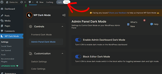 Enabling dark mode in the WordPress admin area Enabling dark mode in the WordPress admin area