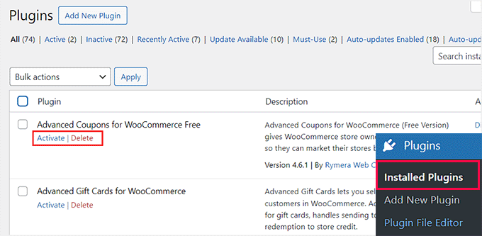 Delete a WordPress plugin Delete a WordPress plugin