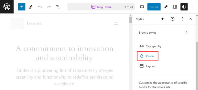 Editing a block theme's global colors in FSE Editing a block theme's global colors in FSE