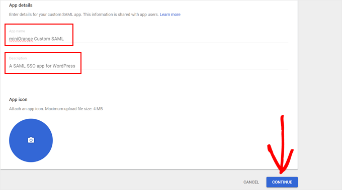 Konfigurera en ny anpassad SAML-app i Google Admin Console