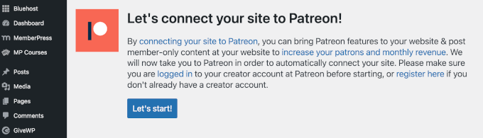 Connecting Patreon and WordPress