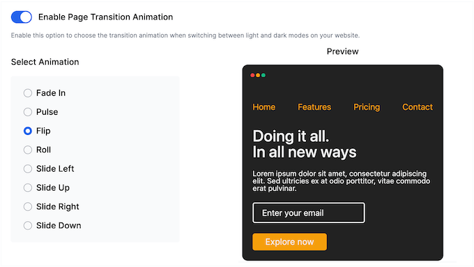 Adding transition effects to dark and light mode Adding transition effects to dark and light mode