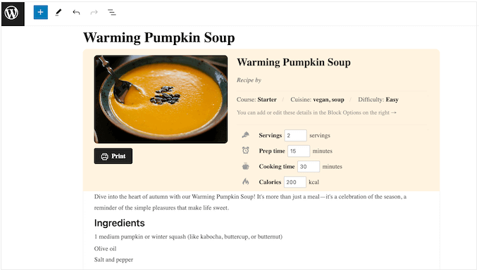 Lägga till en receptblogg till din WordPress-webbplats, blogg eller onlinebutik